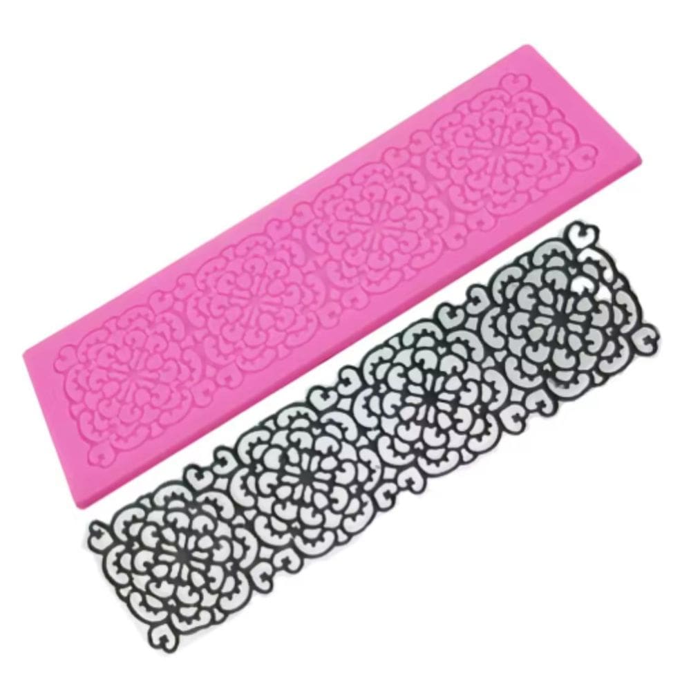 MP - Molde Silicone Textura Bolo Renda Decora