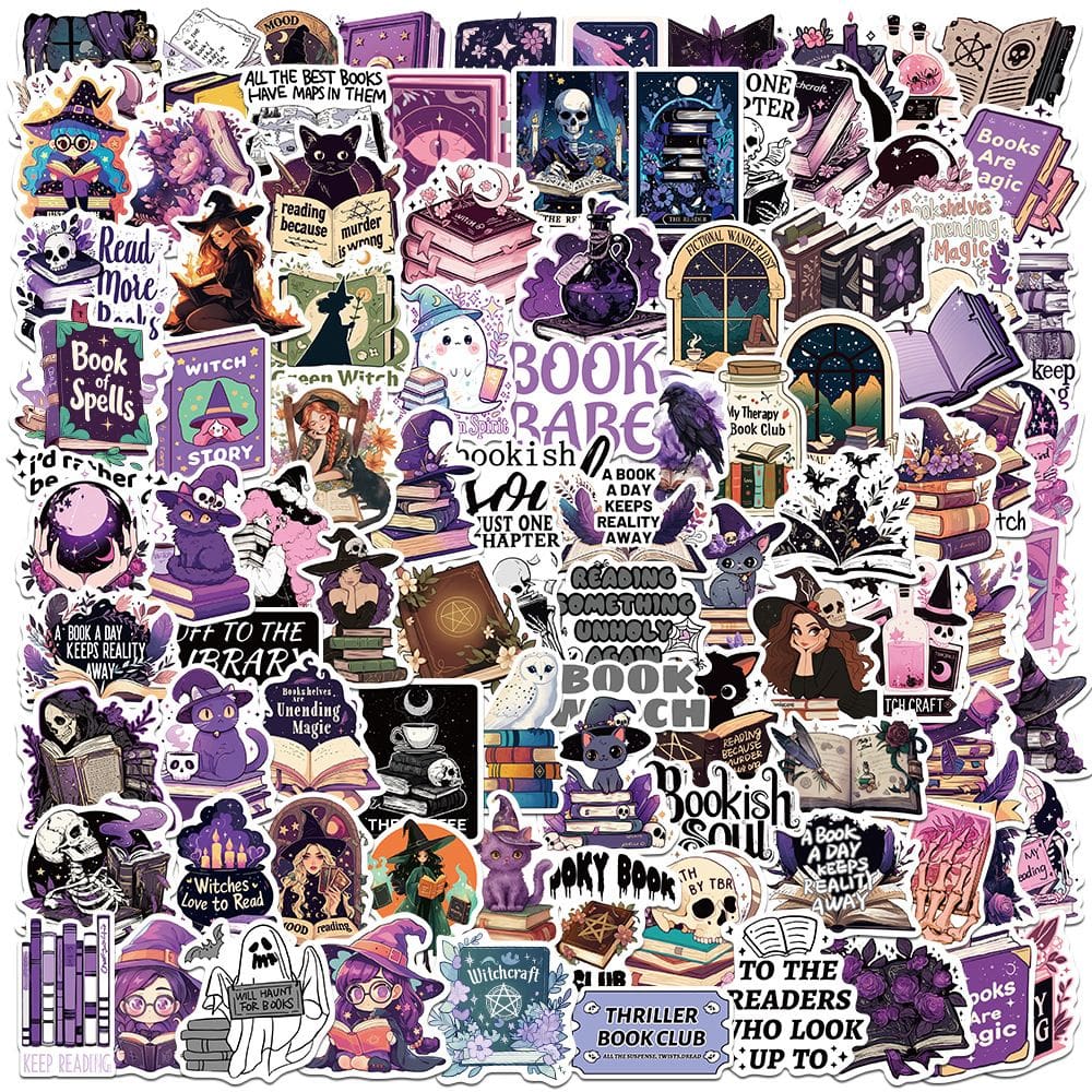 Adesivos Bookishs, 100 unidades de vinil impermeável, anime, 5-7 cm