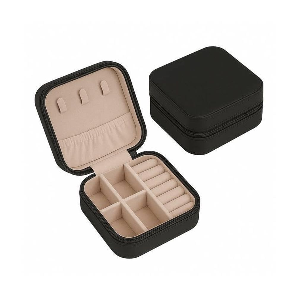 Mini Porta Joias Preto Com Revestimento Sintético