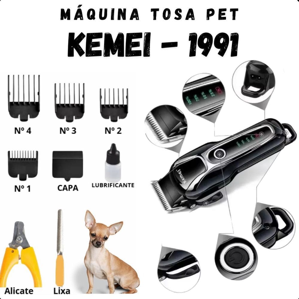 Máquina De Tosa Kemei Km-1991 Portátil