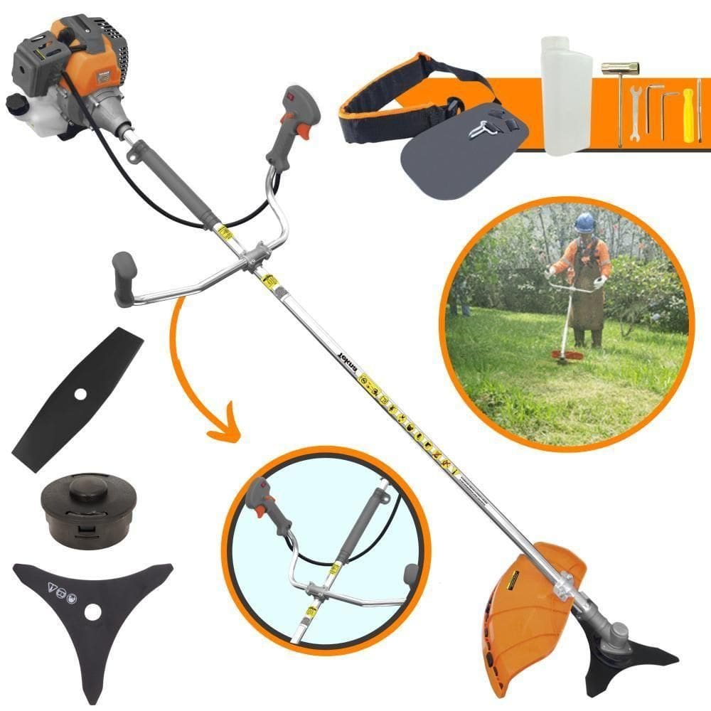 Roçadeira Tekna Lateral 52cc à Gasolina + Faca 2 Pontas