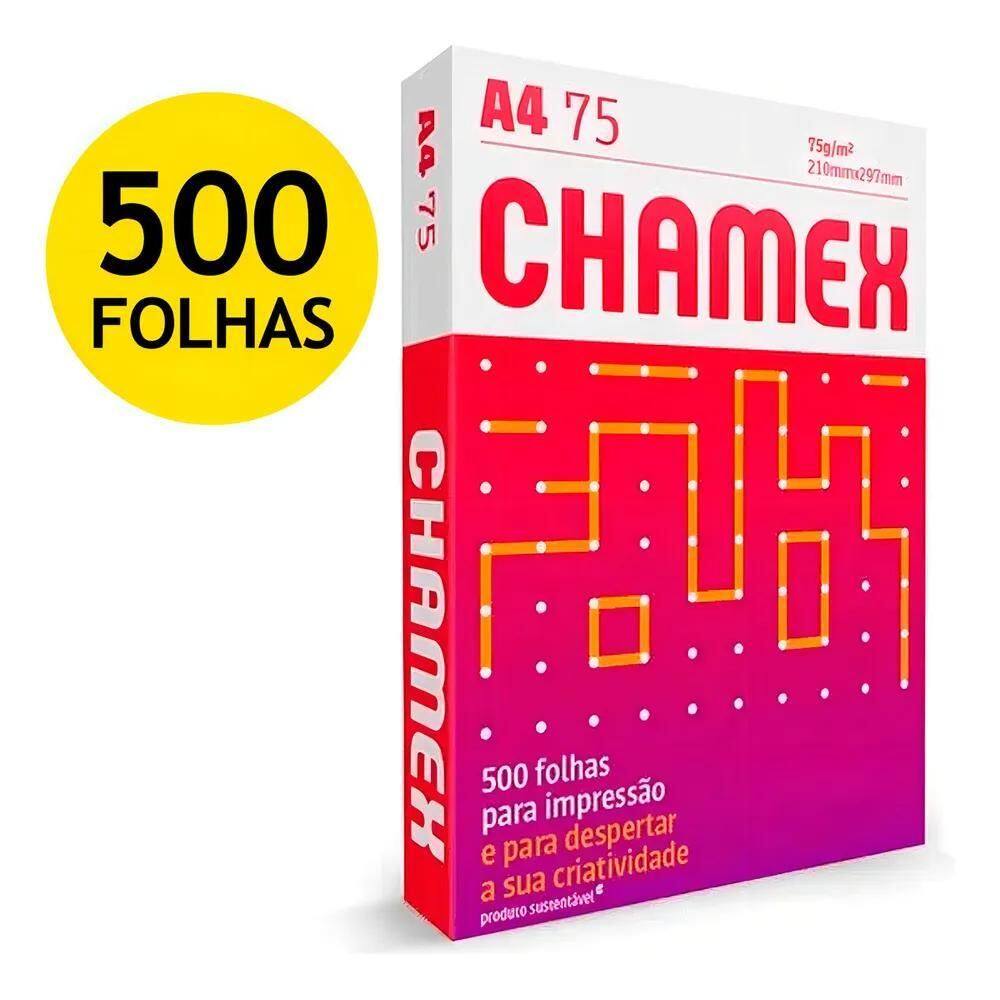 3X Papel Sulfite A4 Chamex Resma 500 Folhas 75G 210Mmx297Mm
