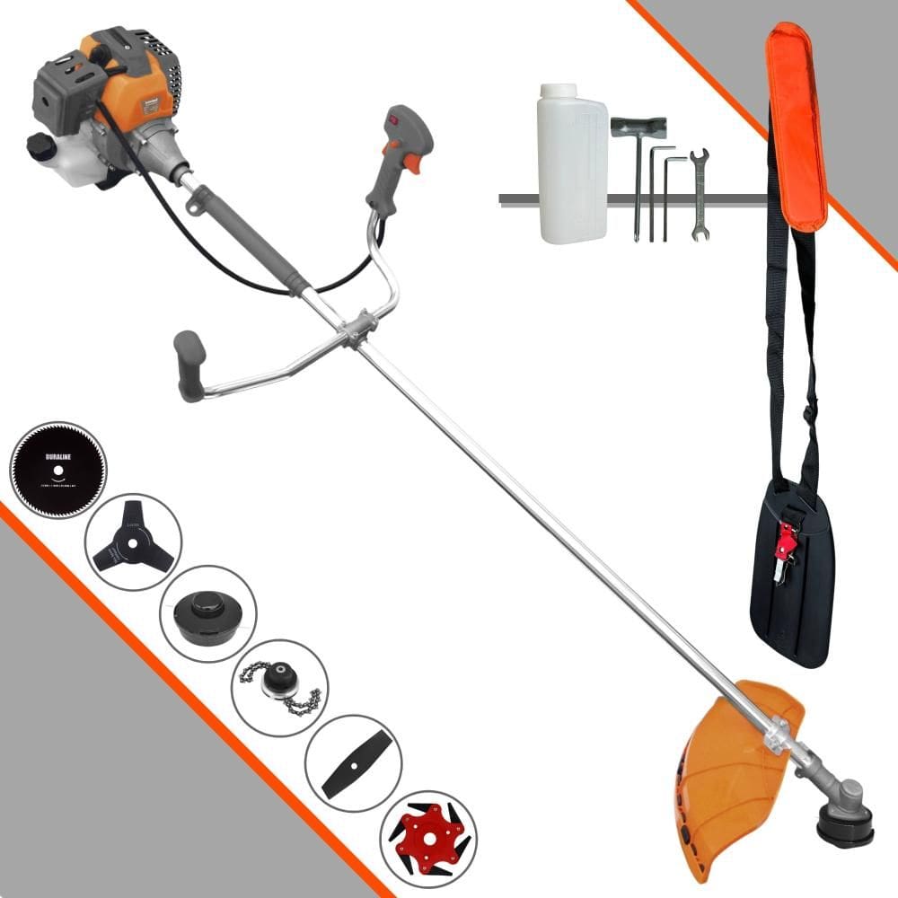 Roçadeira Multifunções Tekna RL520P À Gasolina 52cc 10.000rpm 2HP 6 Opções de Corte Com Facas 2 Pontas, 3 Pontas, 6 Pontas, 80 Dentes e Trimmer