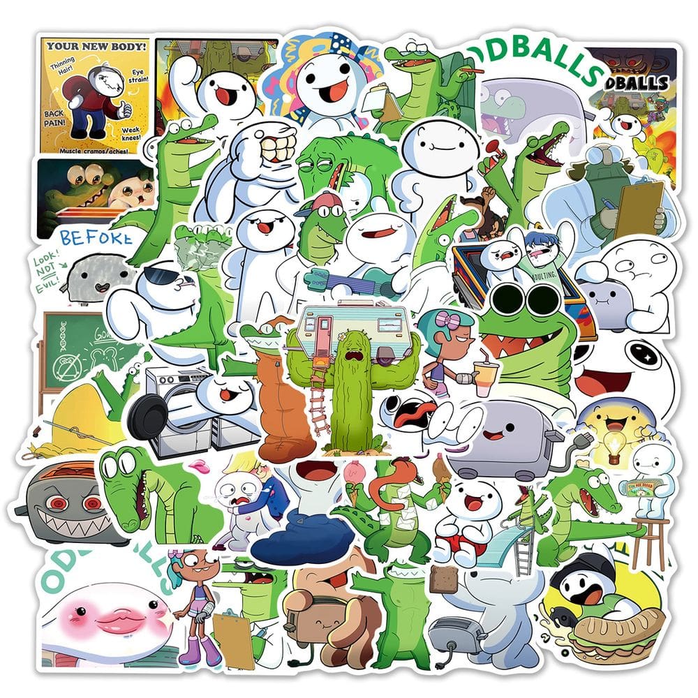 Adesivos Bigs Whites Crocodiles impermeáveis, 50 unidades para laptop