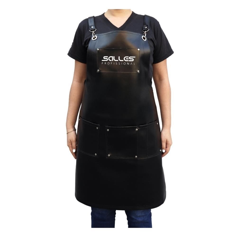 Avental Para Cabeleireiro Barbeiro Premium Couro Salles Prof