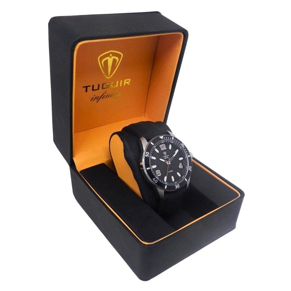 Relógio Masc. Tuguir . Infinity 9169B Pta E Pto E Verm.