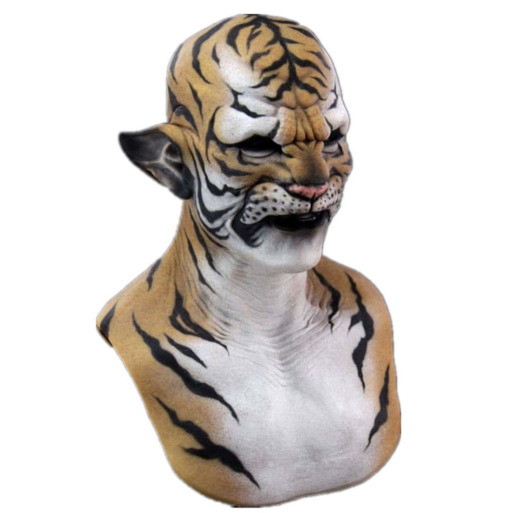 Mask Tiger Headgear, látex, rosto inteiro, fantasia de cosplay de animais