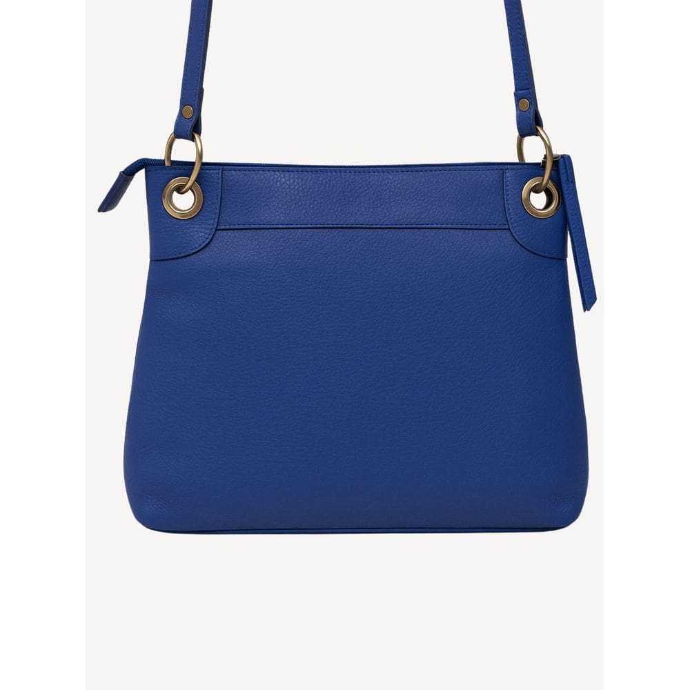 Bolsa Feminina De Couro Atual Transversal Azul