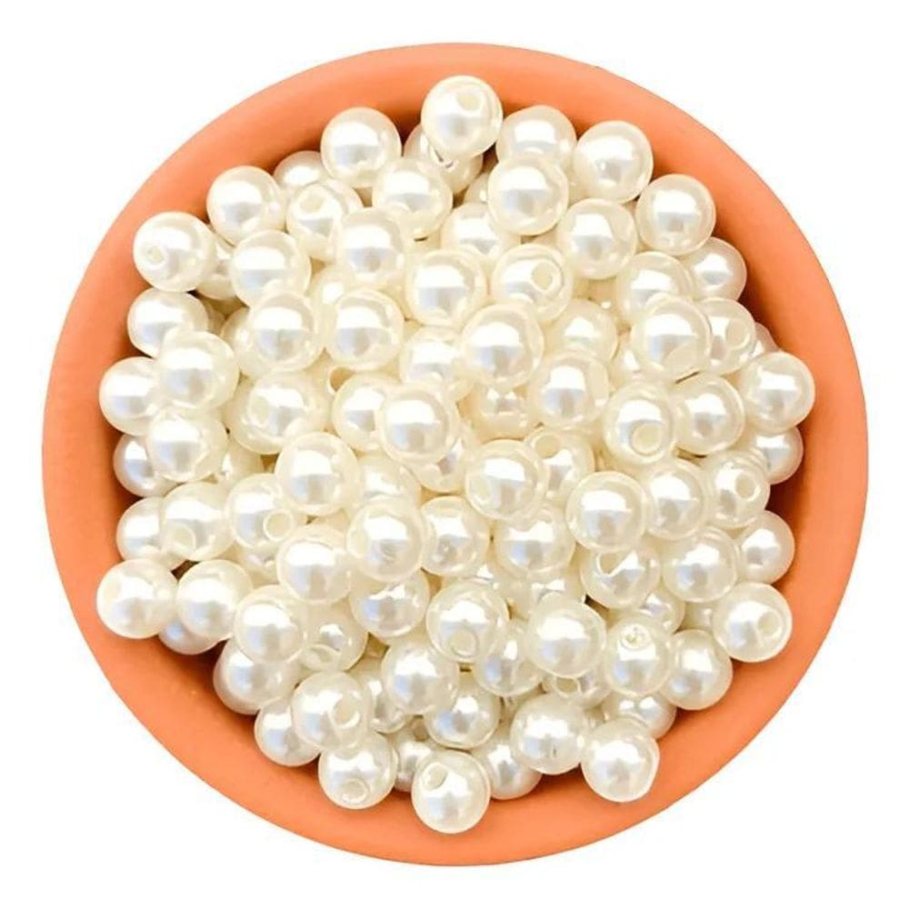 2X Perola Abs 8Mm Com Furo Pacote 500 Gramas Full Cor Perol
