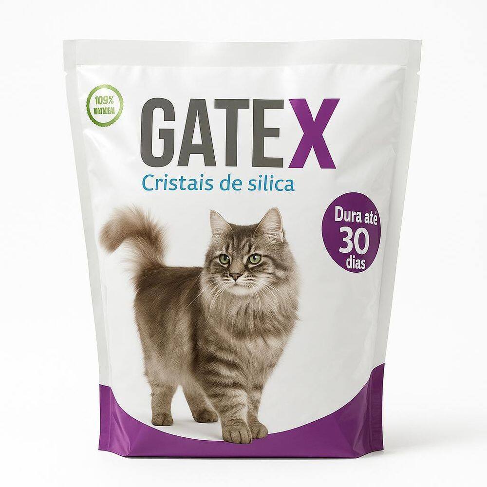 Areia De Gato Sílica Cristais Gatex Fácil Limpeza Antiodor