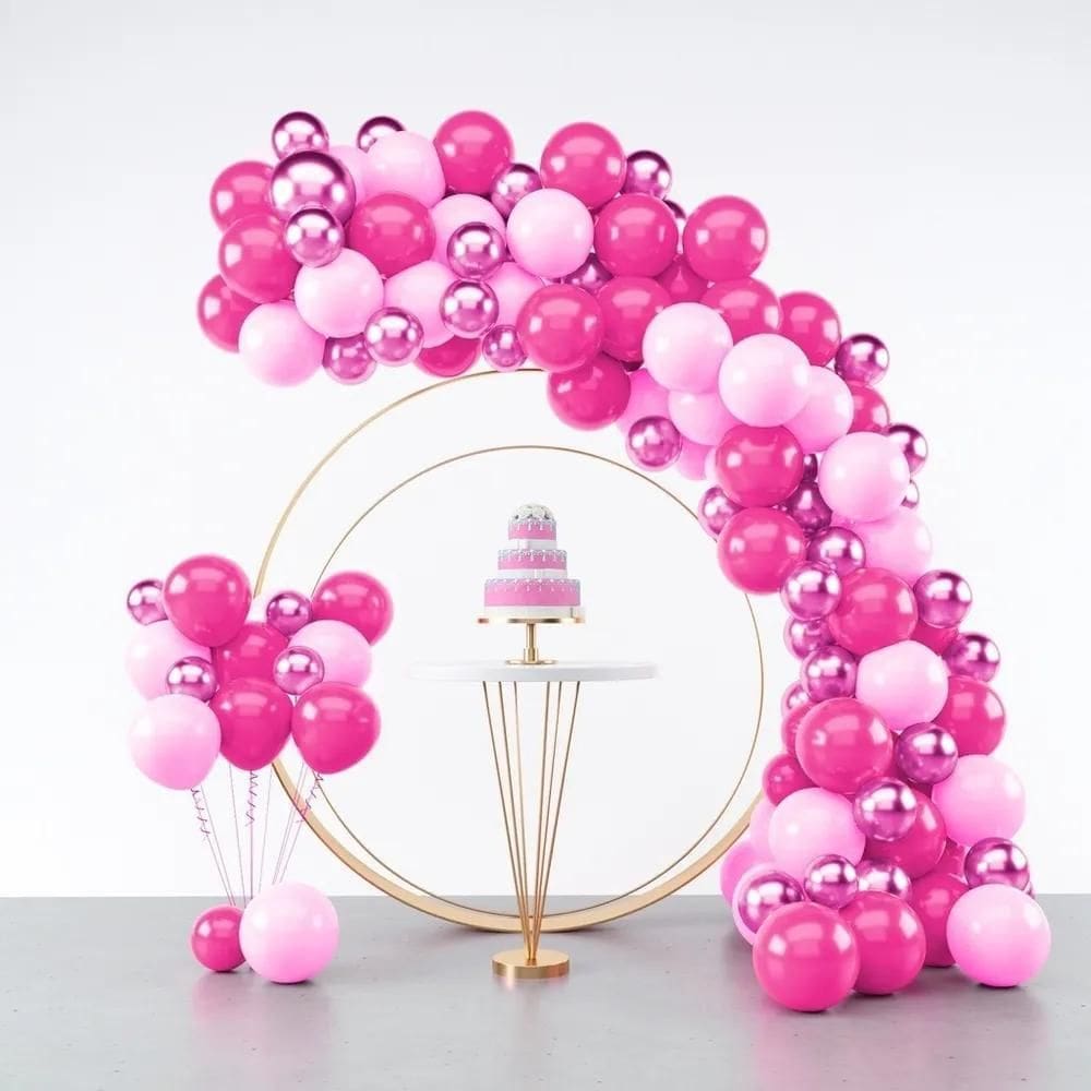 Kit 150 Balões Bexiga Rosa Claro + Pink + Rosa Metalizado