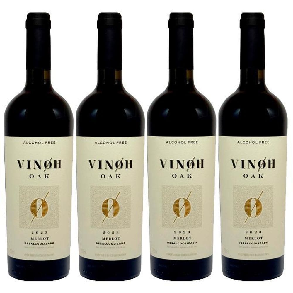 Vinho Sem Álcool Tinto Seco Merlot Vinoh Oak - 04 Un