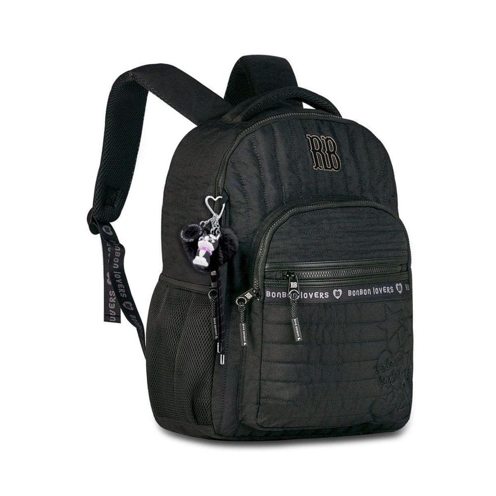 Mochila Rebecca Bonbon Costas Meninas Escolar Viagem Preta