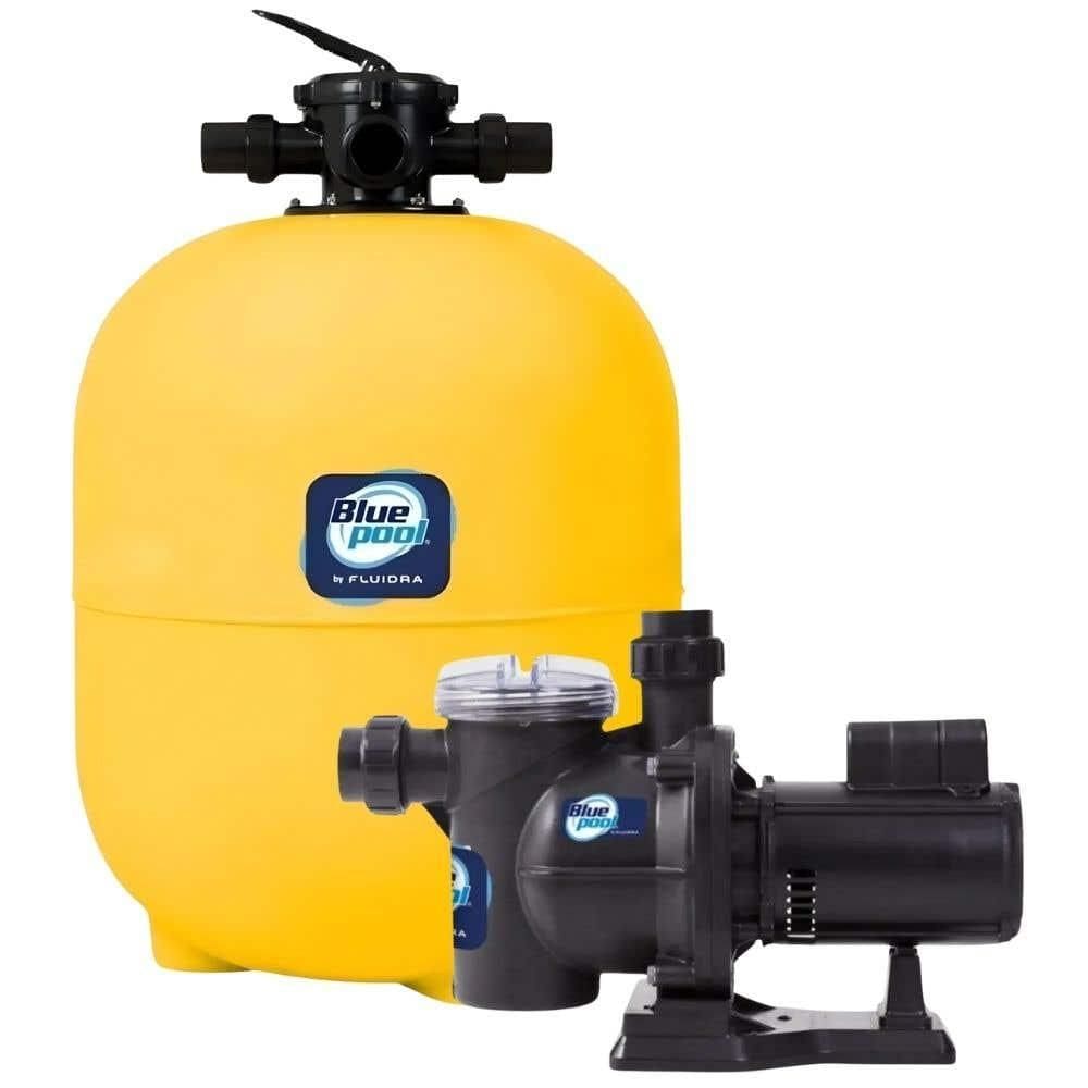Bomba 3/4 CV Mono IP21 com Filtro 46.000 Litros 3/4 CV sem Areia para Piscina BLUEPOOL