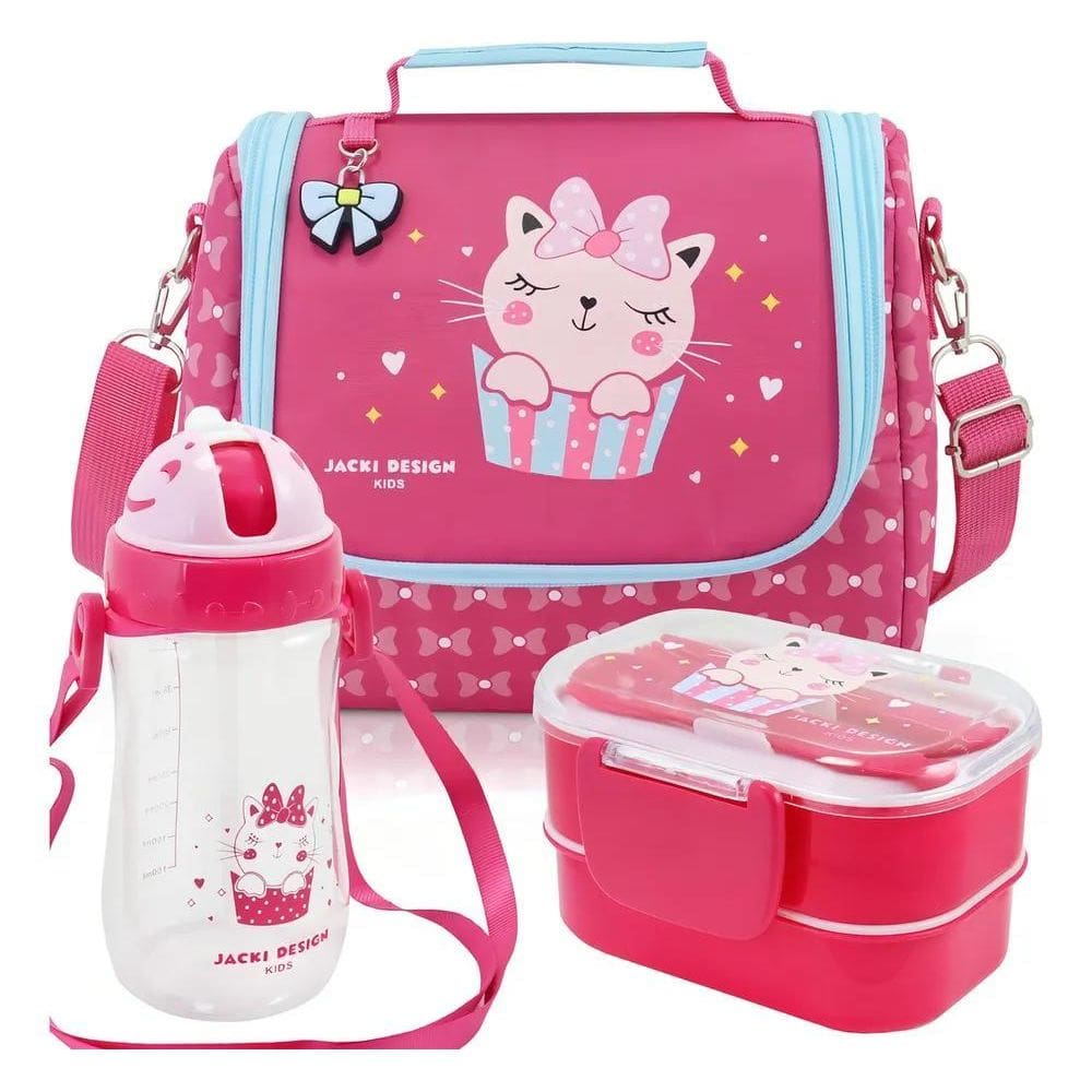 Lancheira Bolsa Térmica Infantil Escolar + Marmita + Garrafi