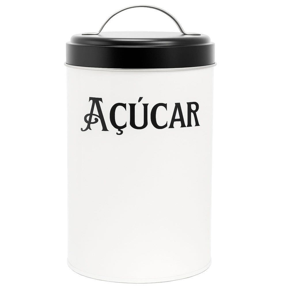 Lata De Metal Com Alça Para Mantimentos 18X10 Cm Açucar