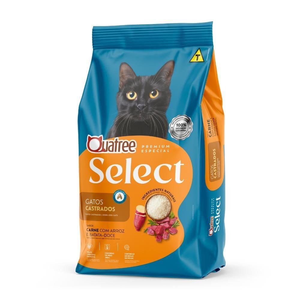 Quatree Select Gatos Castrados Carne 10.1Kg