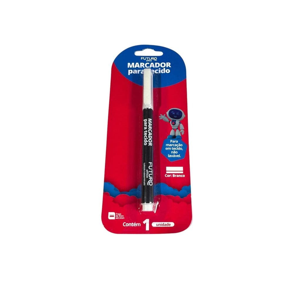 Caneta Marcador De Tecido Branco Traço De 1Mm Até 2Mm