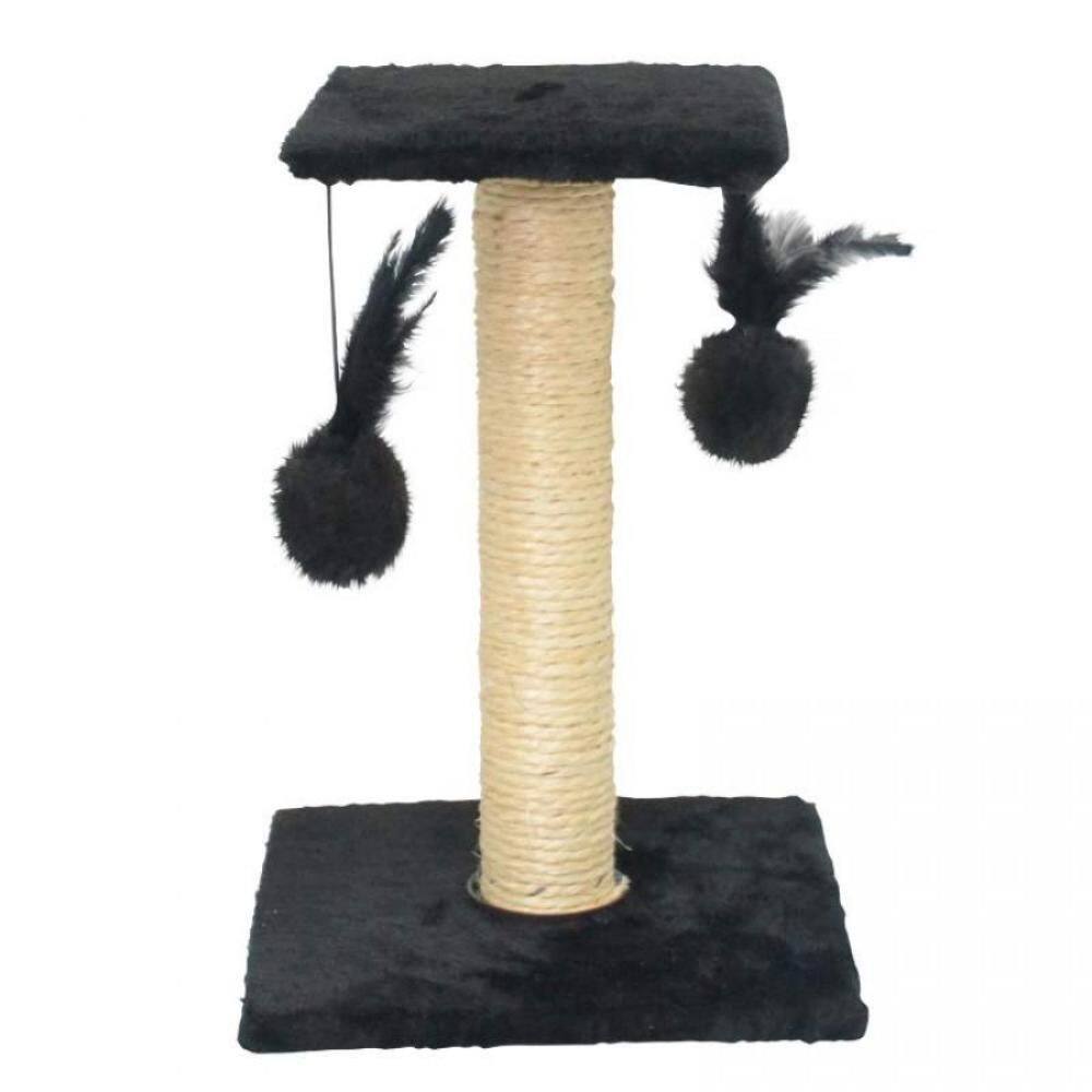 São Pet Arranhador Plataforma Quadrada Cor Preto Gatos