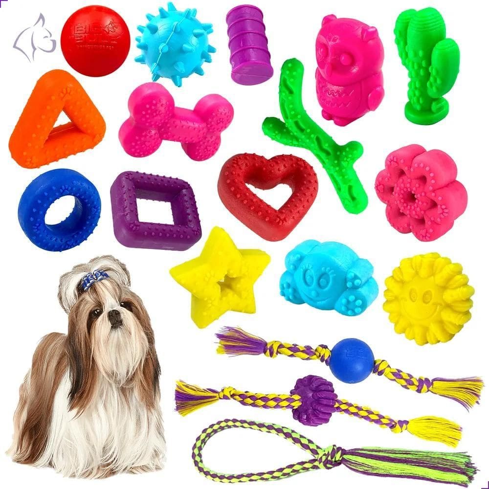 2X Brinquedo Pet Cachorro 8Un Mordedor Porte Pequeno Big Bul