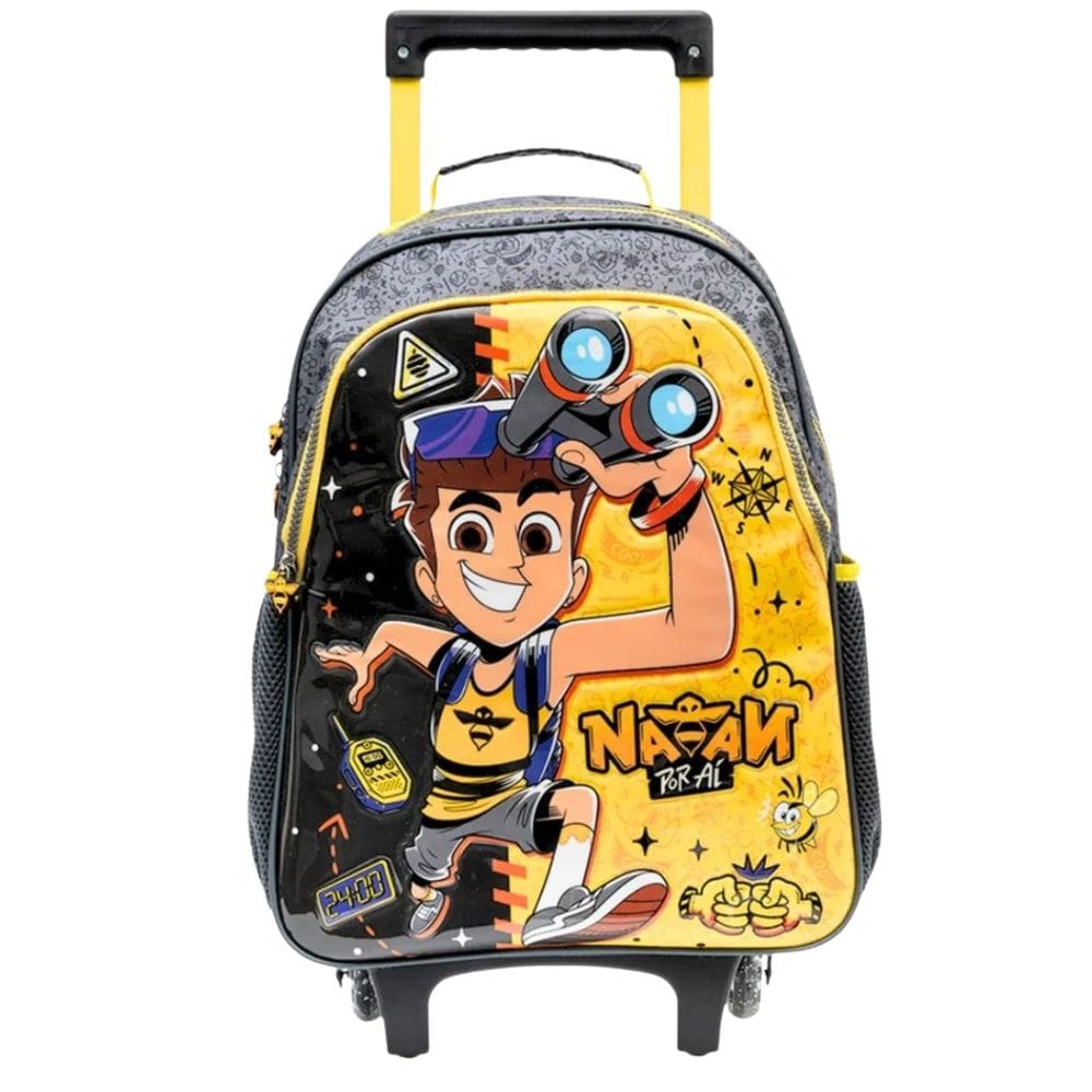 Mochila de Rodinhas Natan Por Aí Escolar Meninos Infantil