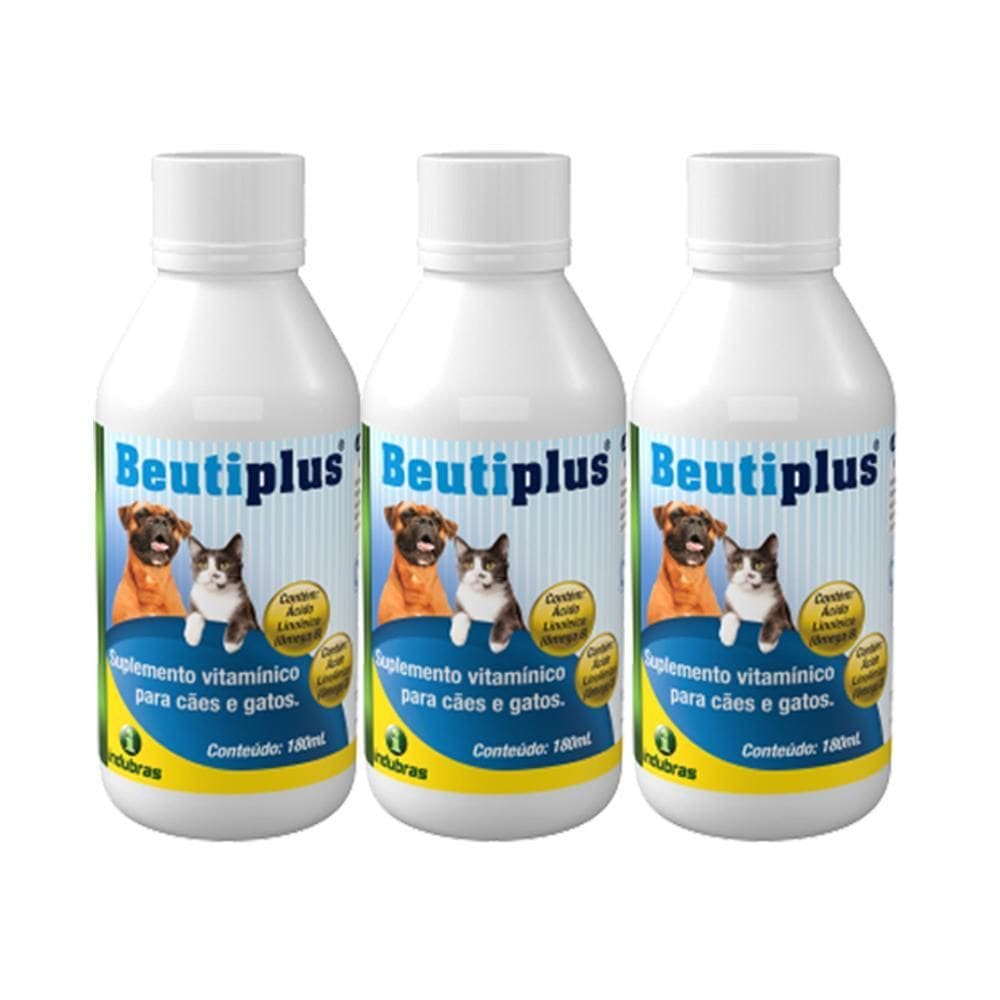 Kit 3X Beutiplus 180Ml Indubras Suplemento Para Cães E Gatos