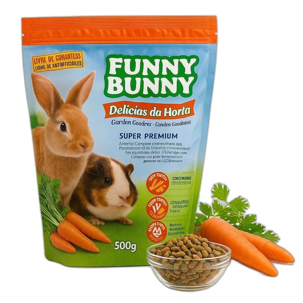 Ração Coelho Funny Bunny 500G Delícias Da Horta Premium