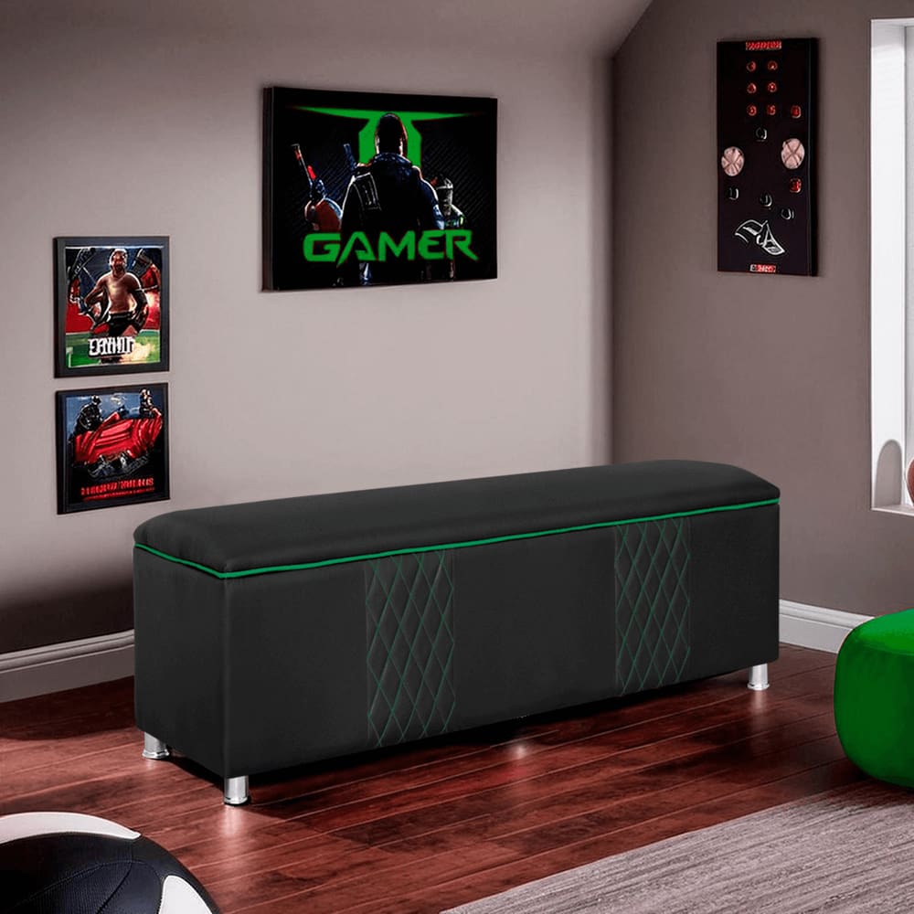 Baú Organizador Fighter Para Quarto Gamer 90 cm Corino