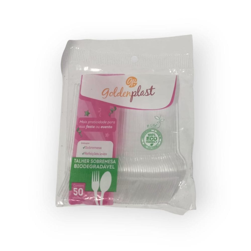 Garfo Para Sobremesa 50Un Transparente Goldenplast