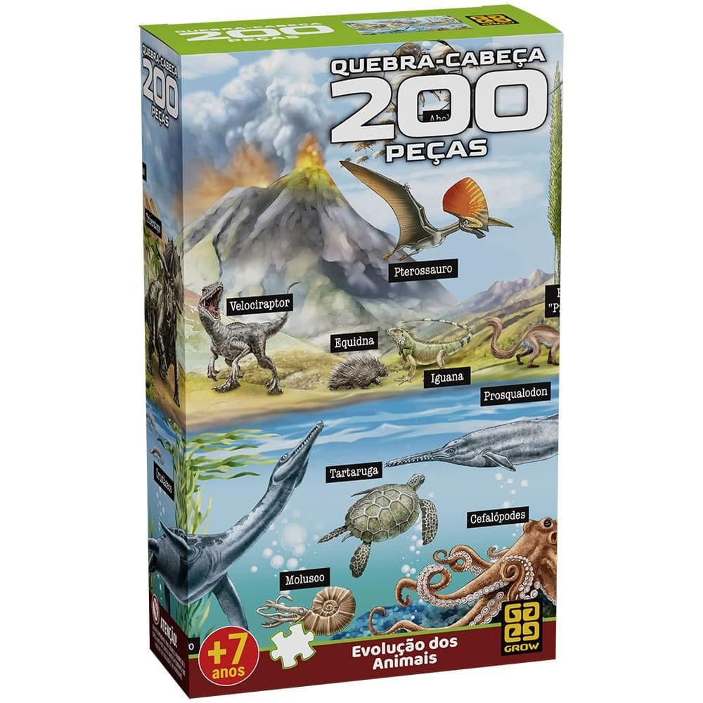 Quebra-cabeça 200 peças Evolução dos Animais
