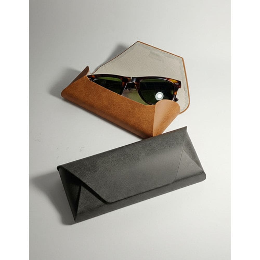 Kit 2 Capinha Porta Oculos De Sol Estojo De Couro Ecologico