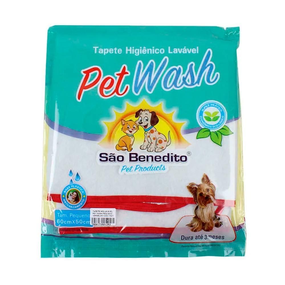 Tapete Higiênico Lavável Cães Pet Wash São Benedito Vermelho