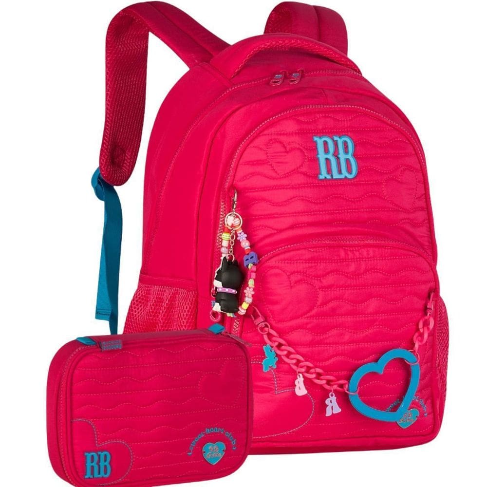 Kit Mochila Rebecca Bonbon Costas Estojo Box Meninas Rosa