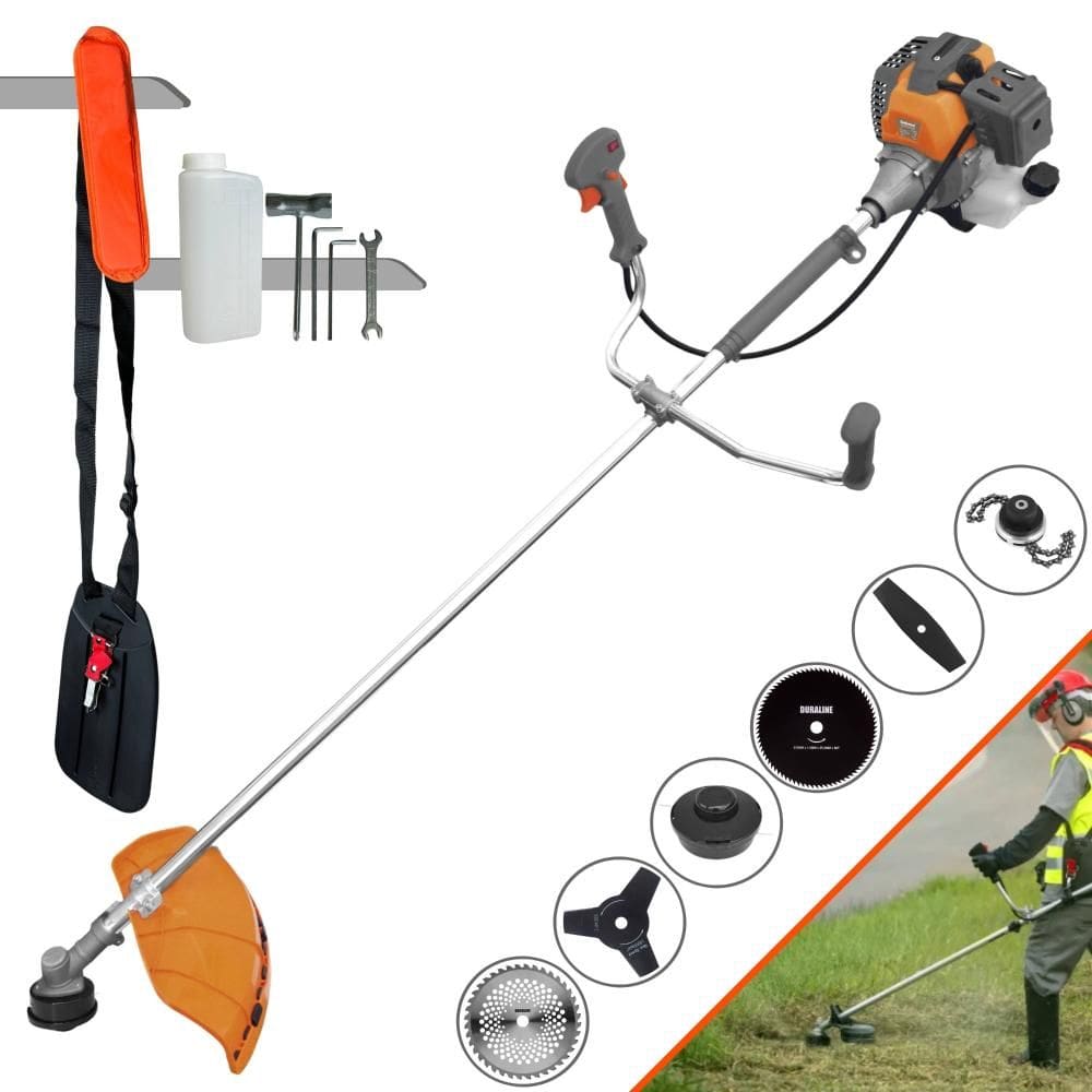 Roçadeira À Gasolina Tekna RL520P 52cc 2HP Com Carretel + Faca 2 Pontas + Faca 3 Pontas + Faca 40 Dentes de Vídea + Faca 80 Dentes + Trimmer