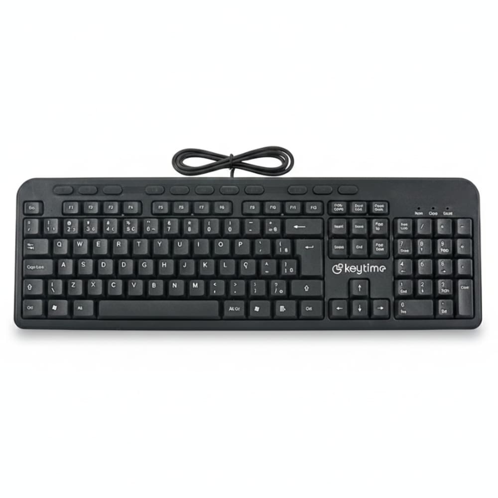 Teclado Office Keytime MM KeyCraft USB 2.0 Teclas Multimídia Full Size Preto - KYT00010