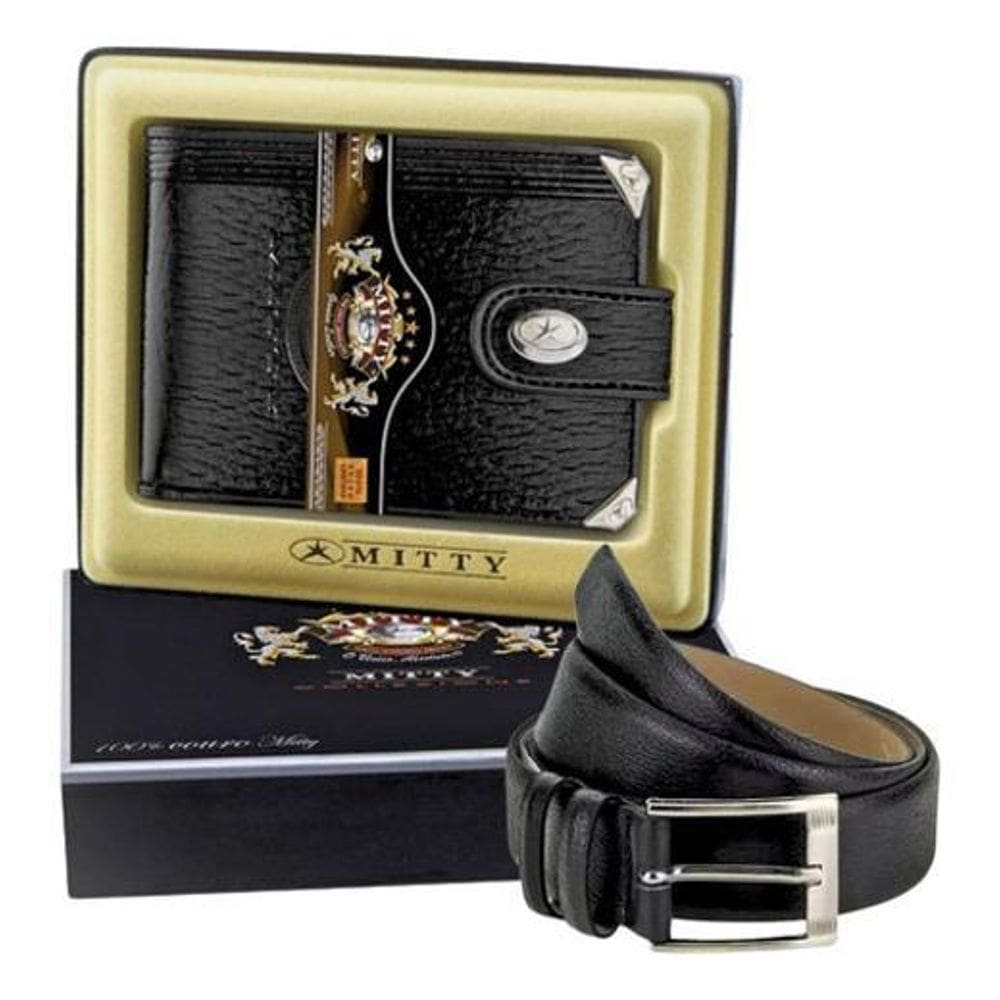 Carteira Masculina Mitty Couro M1F + Cinto