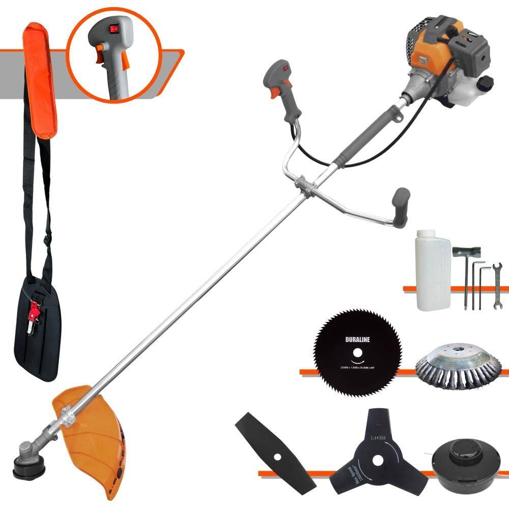 Roçadeira Tekna RL520P 52cc 10.000rpm 2HP de Potência Multifunções Com Carretel e Faca 3 Pontas + Faca 2 Pontas + Faca 80 Dentes + Escova de Aço