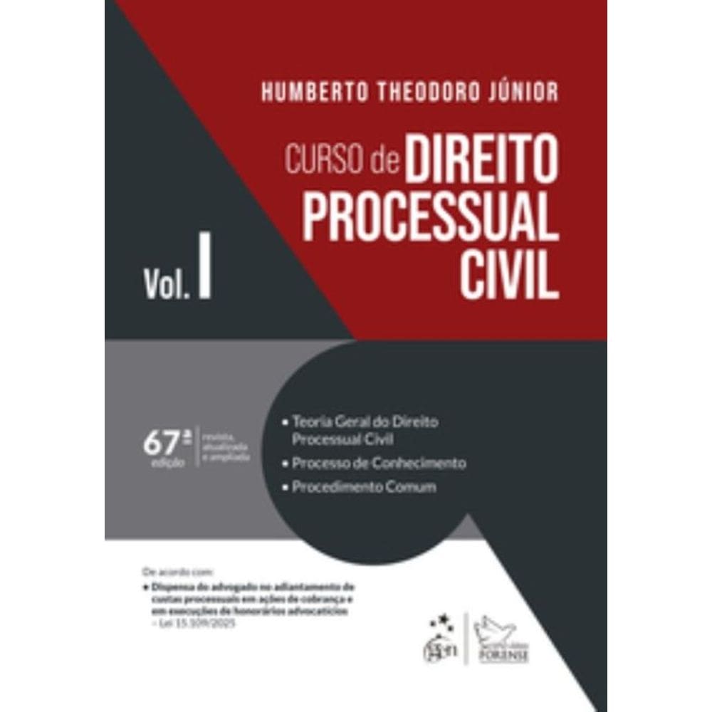 Curso De Direito Processual Civil Vol.1 - 67ª Edição 2026