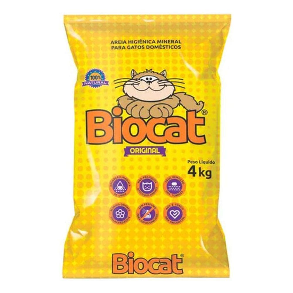 Melhor Areia Higiênica Sanitária Gatos Biocat Granulado 4Kg