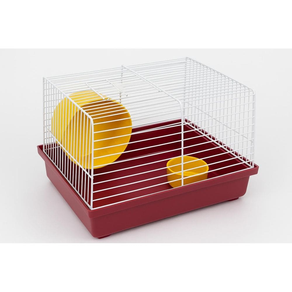 Gaiola Hamster Pequeno Com Roda De Exercício Amarela