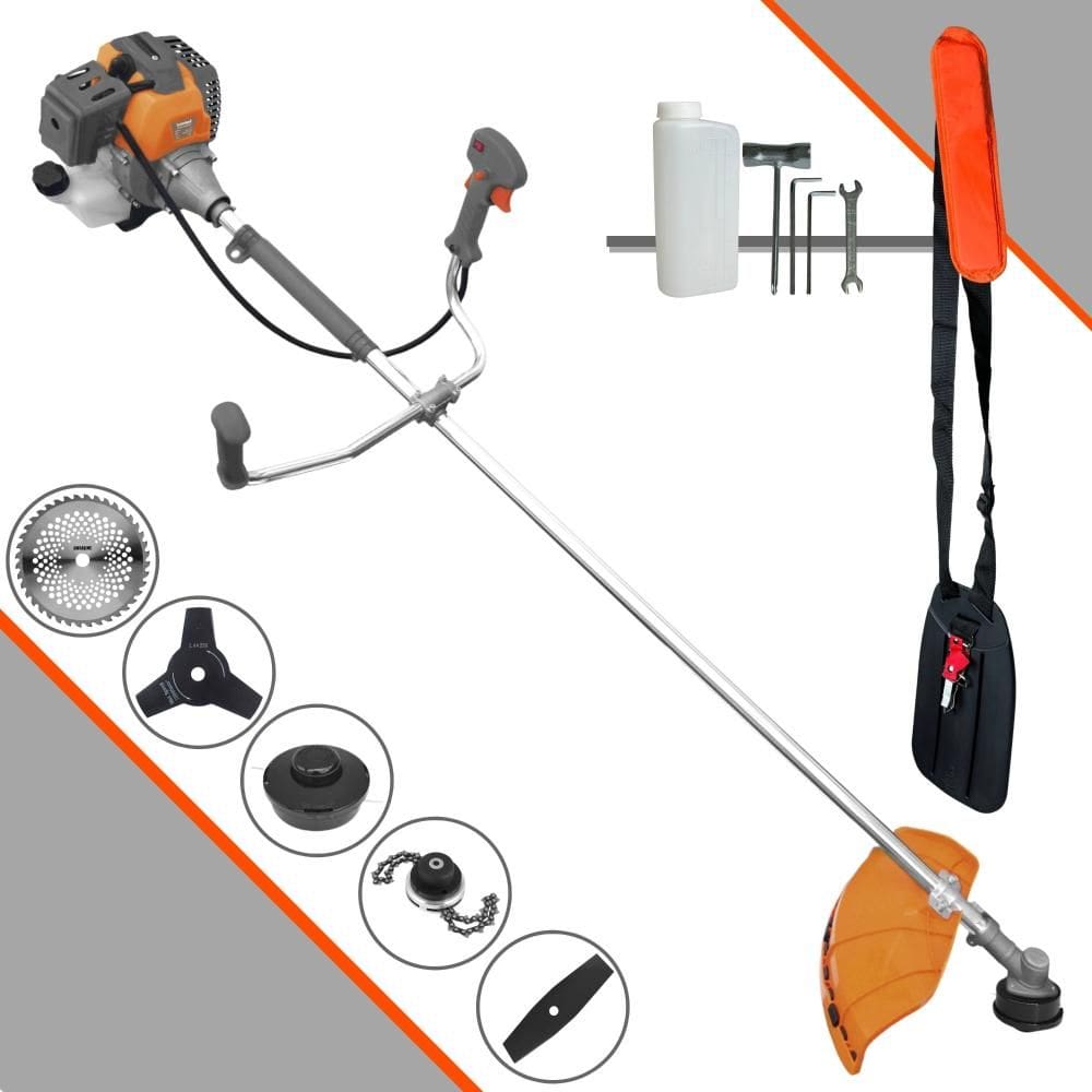 Máquina de Corta Grama Tekna RL520P À Gasolina 52cc 2HP 10.000rpm Multifunções Profissional Completa Com Carretel de Nylon + 4 Lâminas de Corte