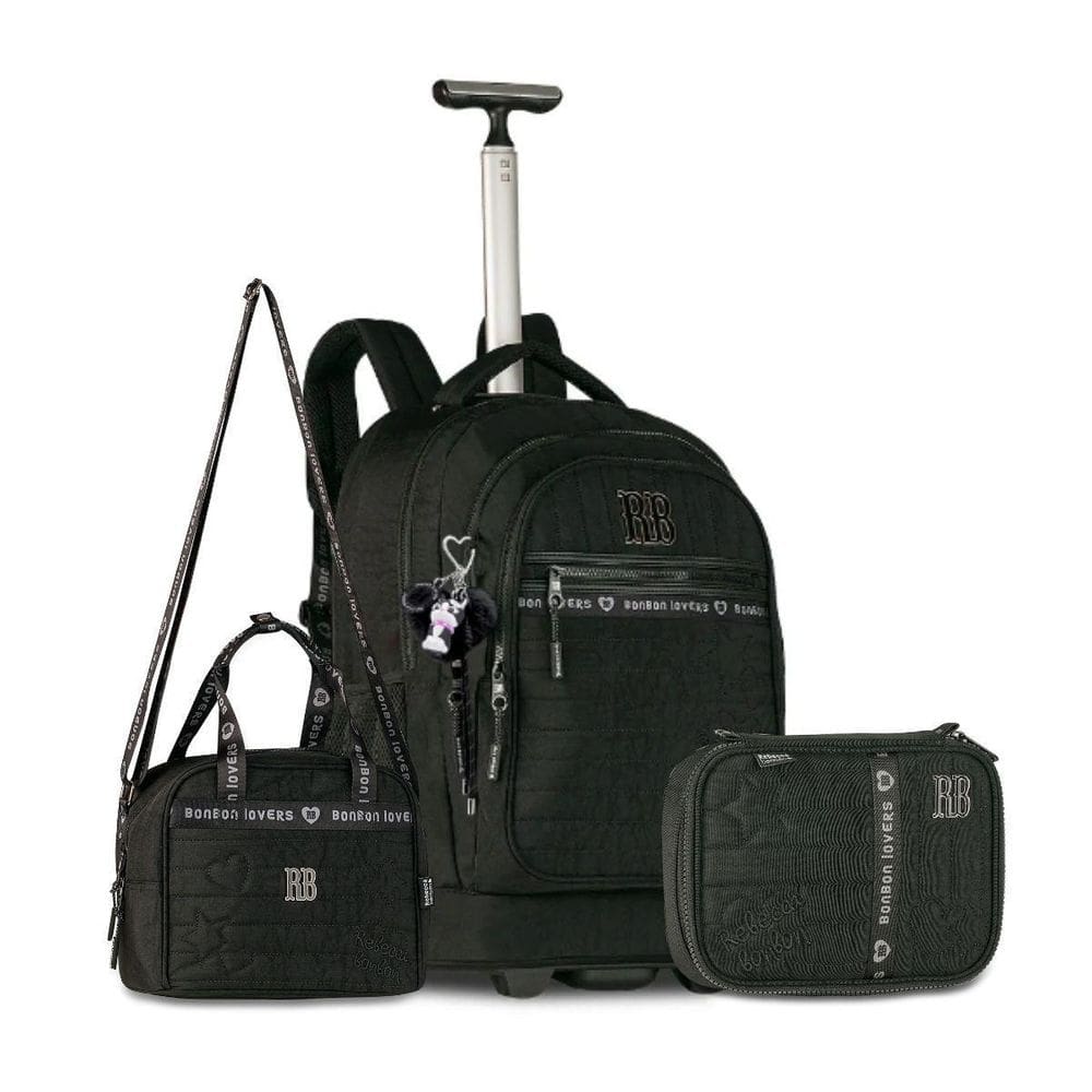 Kit Rebecca Bonbon Mochila Carrinho Com Lancheira E Estojo
