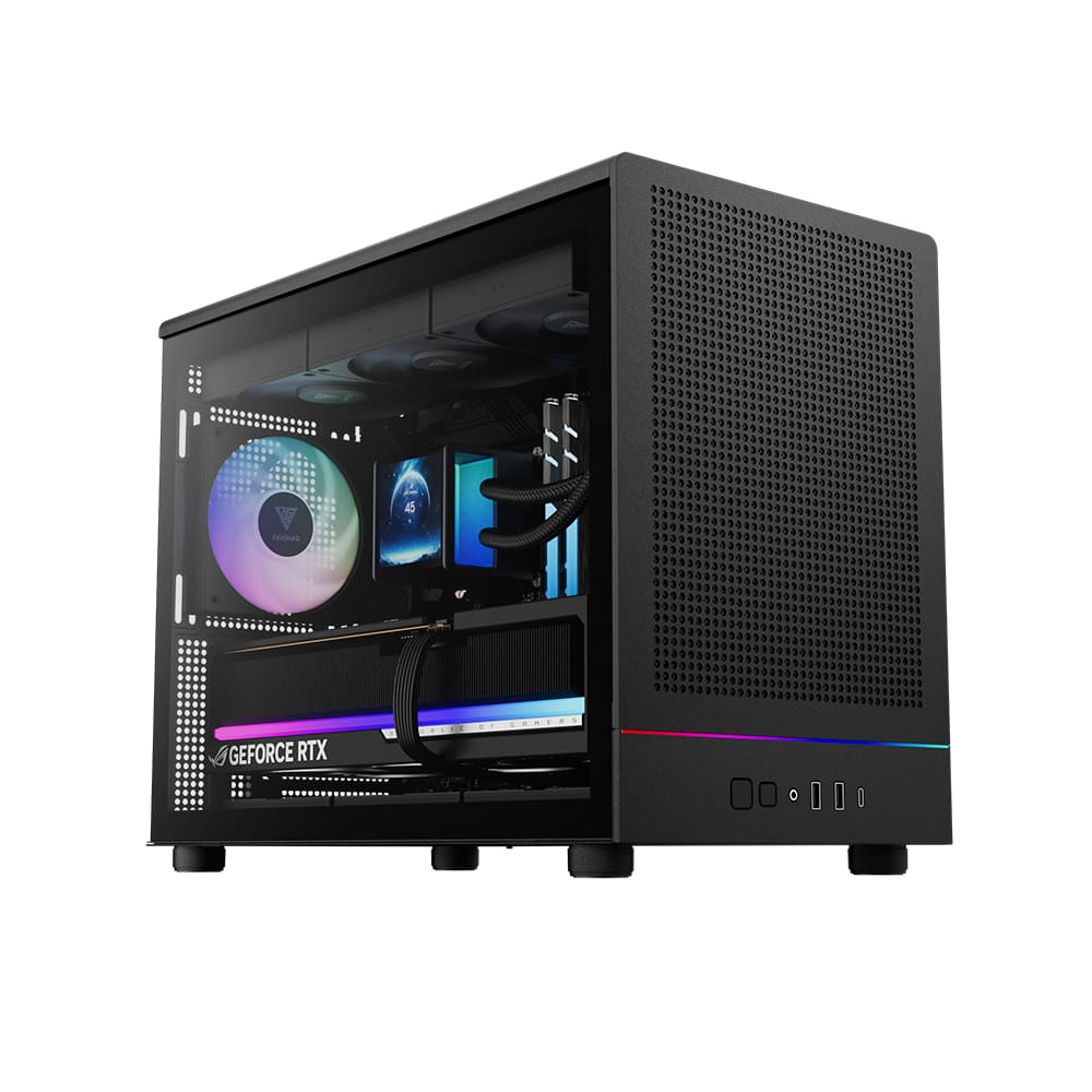 Gabinete Gamer Gamdias Athena M4M Mid Tower M-ATX Com 3 Fans ARGB Preto