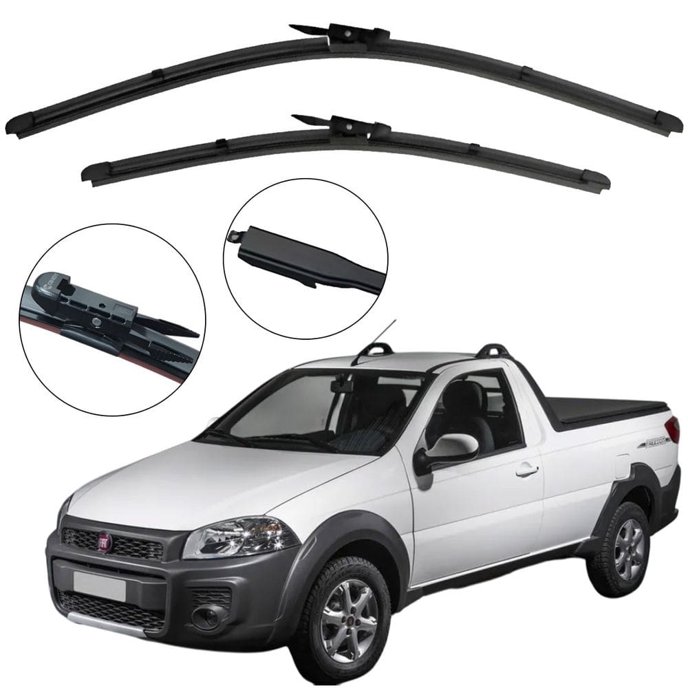 Kit Palheta Dianteira Strada Nova 2015 a 2018 Limpador de Parabrisa de Silicone