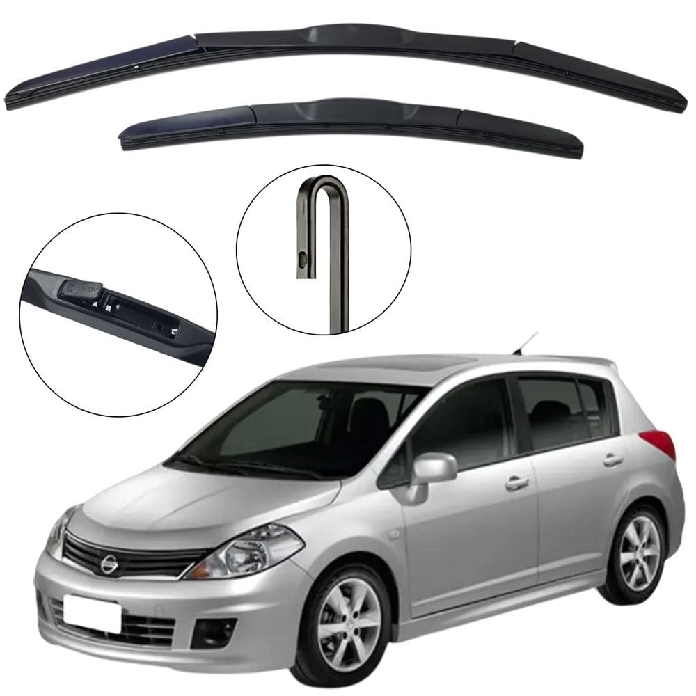 Kit Palheta Dianteira Nissan Tiida 2008 a 2013 Limpador de Parabrisa de Silicone