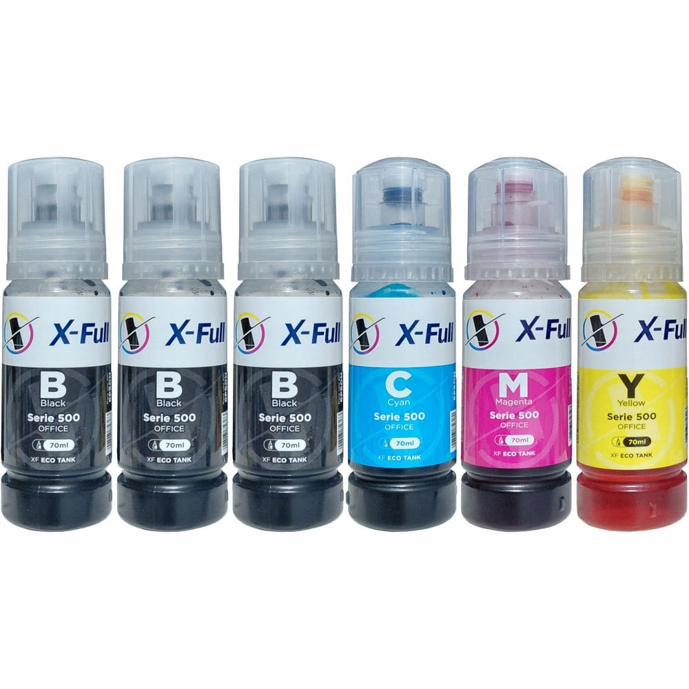 Kit 6 Tintas Para Epson L3250 L3150 L3210 L3110 L5190 T544 3 Preto 1 Ciano 1 Magenta 1 Amarelo