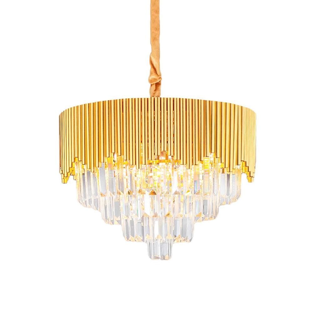 Kit Arandela De Cristal K9 Dourado Diâmetro 50Cm + Vela