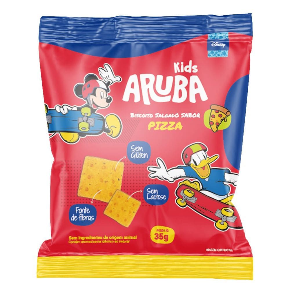 Biscoito Aruba Kids Salgado Sabor Pizza 35g