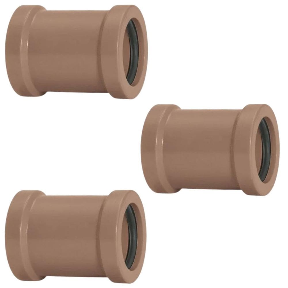 Luva De Correr 25Mm Pvc Encanamento Conexão Kit 03 Un