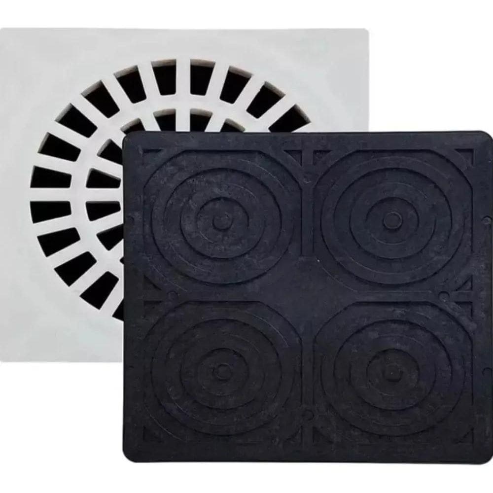 2X Tampa Protetor De Ralo Quadrada 19X19 Emborrachado Evita